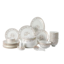 景德镇碗碟盘套装家用欧式骨瓷碗筷陶瓷器吃饭套碗盘子中式组合餐具