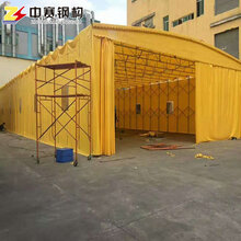 兰州移动推拉雨棚厂户外伸缩折叠遮阳蓬兰州夜市大排档帐篷工厂仓库帐篷图片
