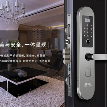 皇迪A2L不銹鋼智能鎖指紋鑰匙密碼手機(jī)多種方式可防貓眼撬鎖