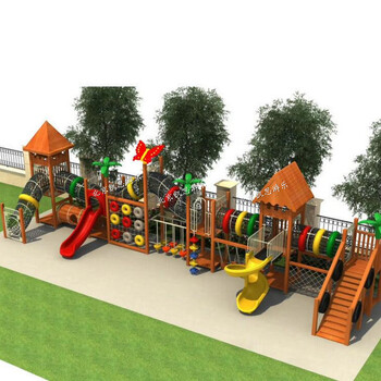 幼儿园木质滑梯户外木质组合滑梯儿童游乐设备景区木质拓展