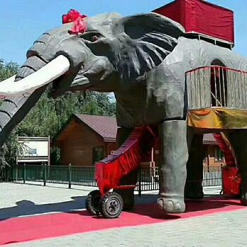机械大象能行走能喷水会叫大象租赁