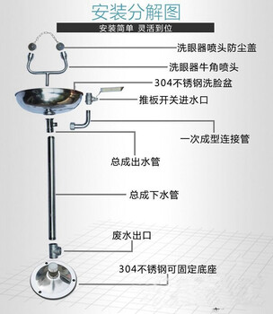 立式洗眼器定制立式洗眼器,定制不锈钢立式洗眼器价格,上海红安洗