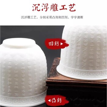 羊脂玉白瓷單杯-波羅蜜心經(jīng)凸版御荷軒定制公司送禮佳品