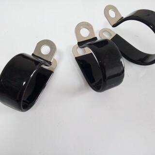 邢台生产R型浸塑管夹不锈钢全包胶线夹厂家规格图片1
