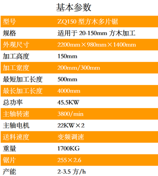 ZQ150型方木多片锯、多片锯价格、方木开木板、木工机械、多片锯机械厂家、多片锯配件