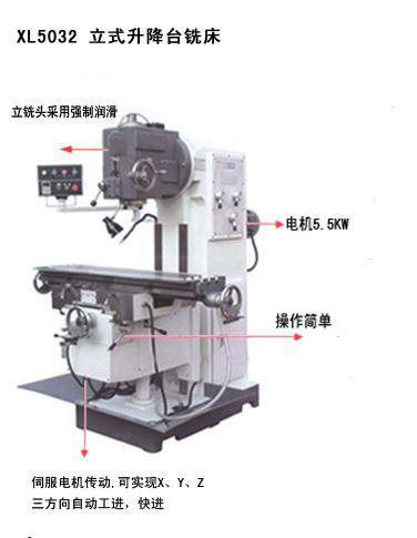 xl5032升降台铣床万能铣床立式升降台铣床