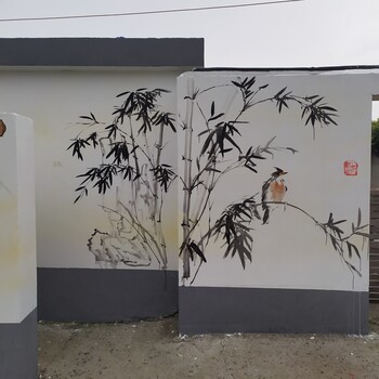 上海农村公厕所墙绘手工涂鸦墙体彩绘图案
