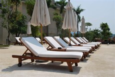 工厂缅甸柚木沙滩椅/酒店工程海滩沙滩椅躺床/泳池躺椅图片4