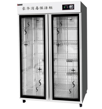 沧州供应双门消毒柜玻璃门双门保洁柜商用不锈钢低温消毒柜