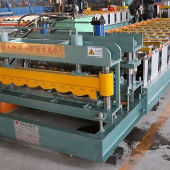 兴和压瓦机械生产全自动1100型偏弧琉璃瓦压型设备