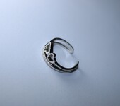 广州925银渡铂金小清新心型戒指批发零售