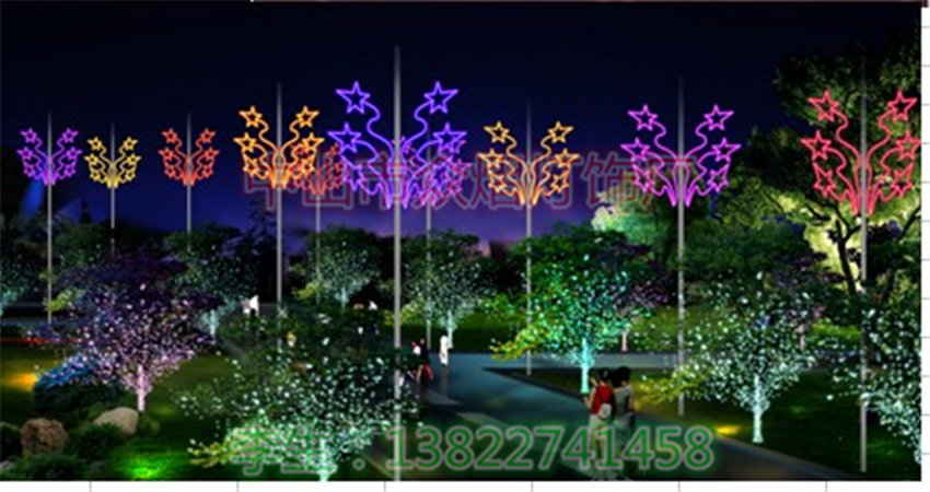 新款希望之星造型灯威海林园灯光美化