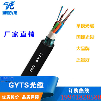 GYTS-24B1钢铠装室外单模光缆12芯48芯管道防咬