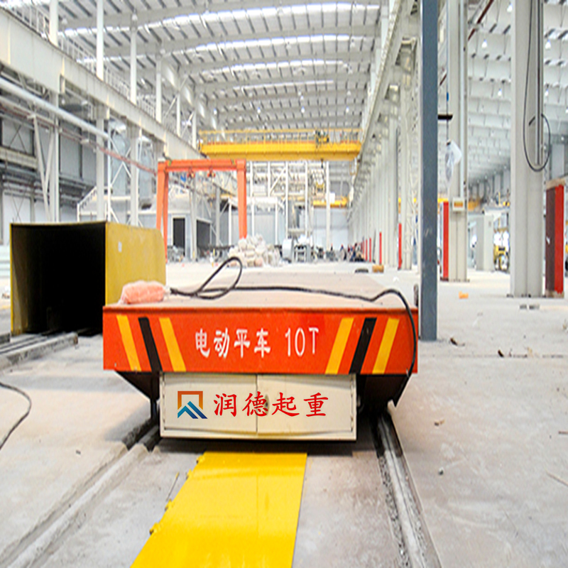 定制KP15t噴砂房電動軌道平車 20噸拖鏈式電動平車價格