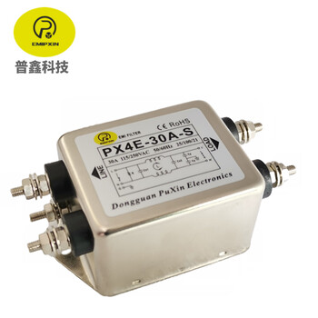 普鑫EMIPXIN电源滤波器PX4E-30A-S单相220V30A交流滤波器