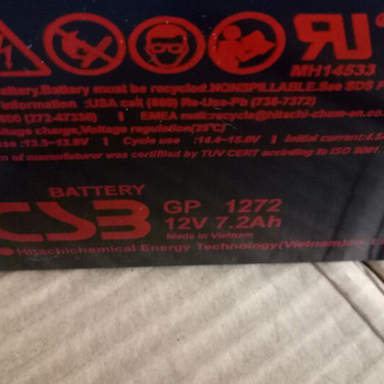 CSB蓄电池GP1265012V65AH