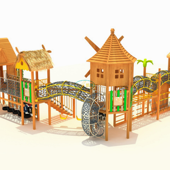 幼儿园木质攀爬户外儿童大型钻洞滑梯组合玩具感统实木滑梯