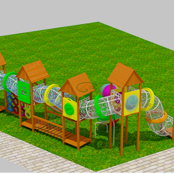 小区木质设施木质滑梯幼儿园游乐设施儿童户外小区游乐园设备