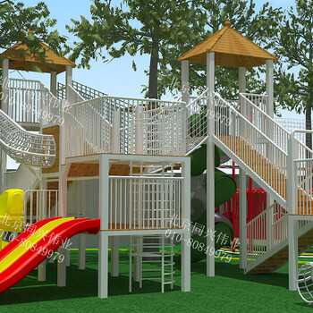 户外游乐设备拓展组合带滑索幼儿园公园小区儿童组合滑梯出售