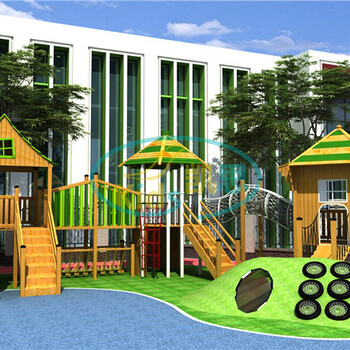 幼儿园木质组合滑梯定制室外木质滑梯游乐设施儿童玩具厂家