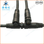 m12塑胶螺帽三芯公母对接防水连接器/led洗墙灯防水线/尼龙防水接头