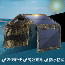 深圳直销太阳能板折叠发电板迷彩黑色双USB太阳能折叠包图片