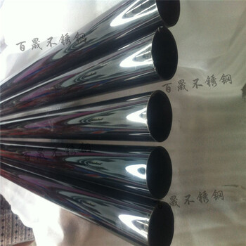 201/304彩色不锈钢管黑钛金镜面，拉丝圆管351.0