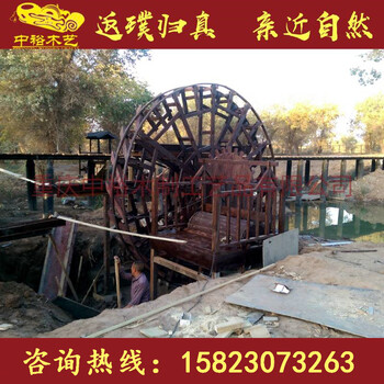 湖北防腐木水車，腳踏水車，園林景觀水車，仿古水車生產(chǎn)廠家