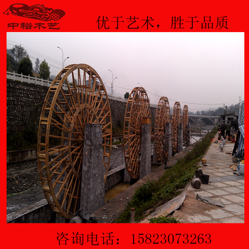 湖南仿古水車、龍骨水車、圓盤水車、腳踏水車定做廠家