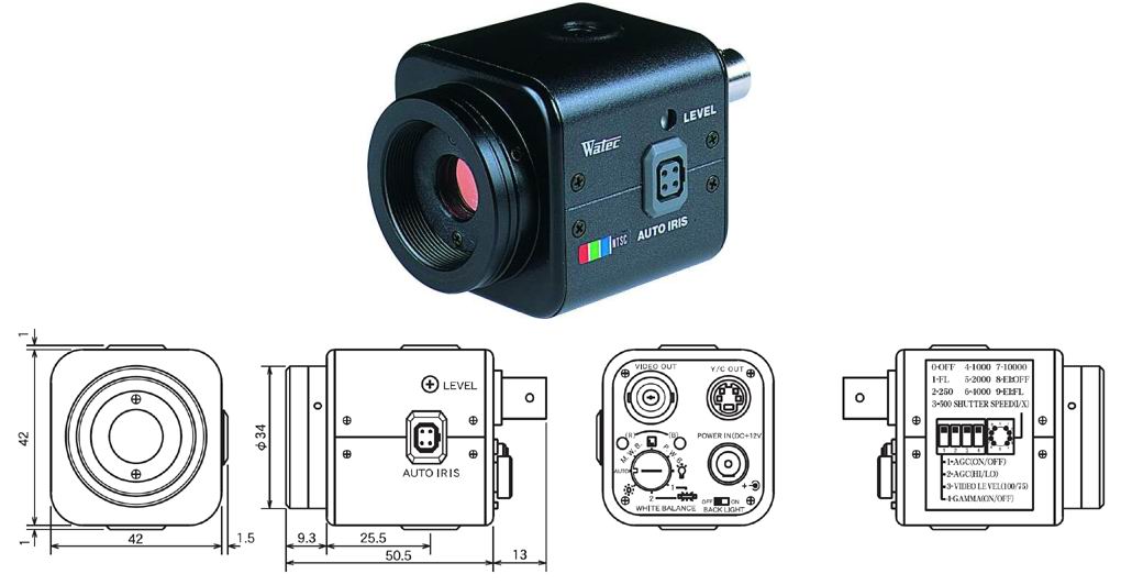 日本WATEC微型彩色工业相机