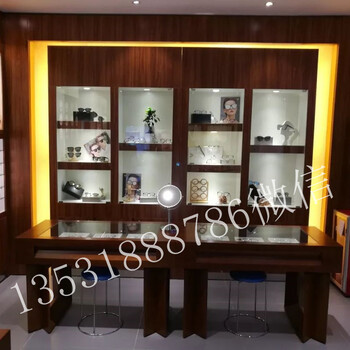 宁波钢木结合眼镜柜销售台吧台中岛柜展示柜厂家定制江区店铺图