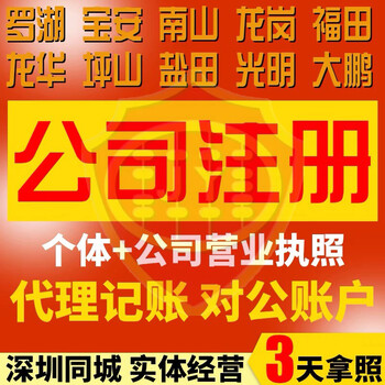 深圳工商注册验资开户商业计划书注册变更注销