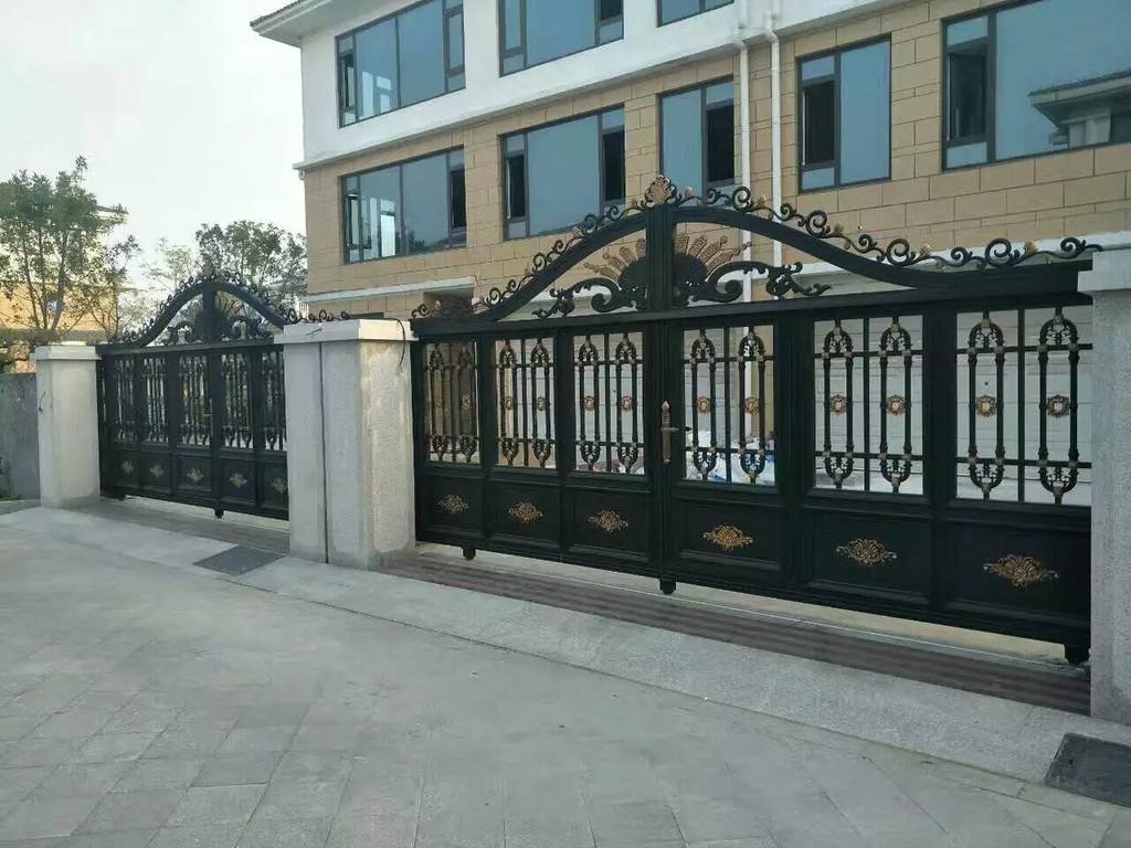 北京海淀铝艺别墅大门欧式铝艺护栏定做效果图