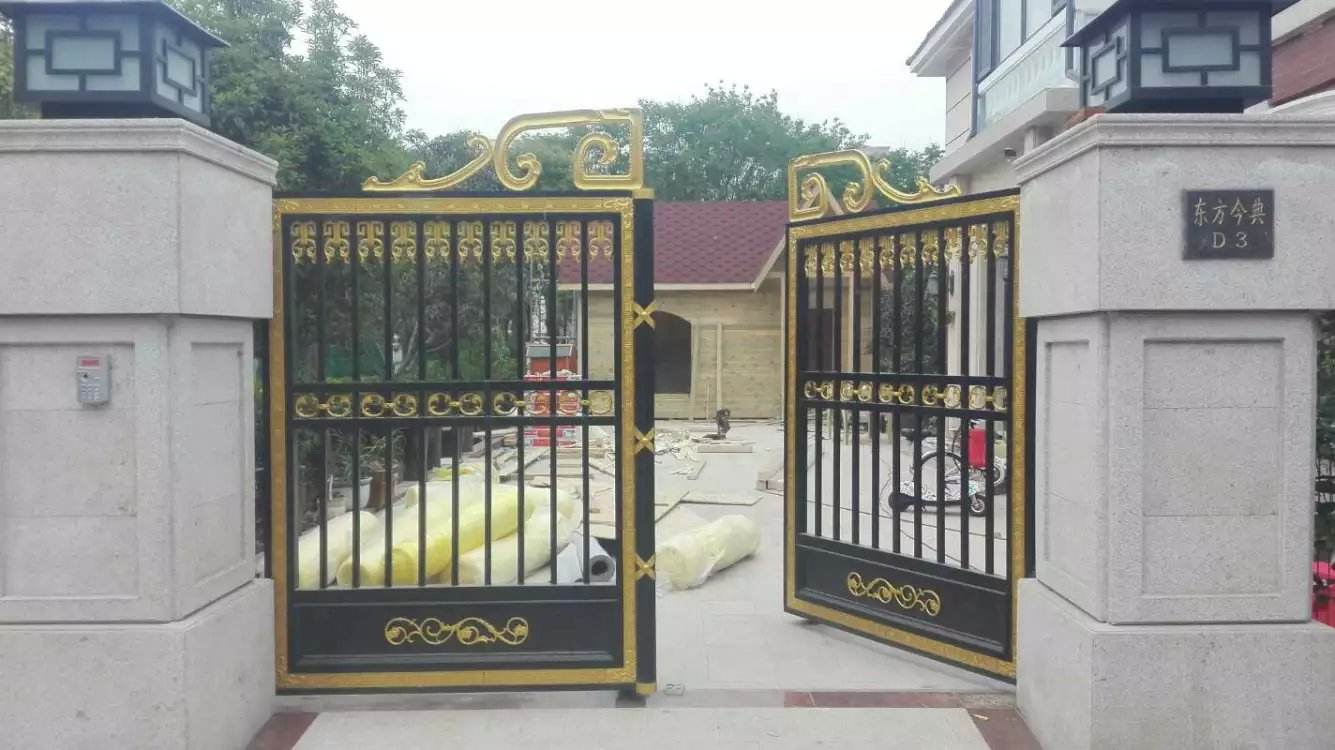 北京昌平欧式铸铝大门铝合金护栏定做效果图