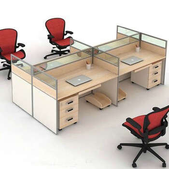 简约现代桌椅组合屏风工位职员电脑桌