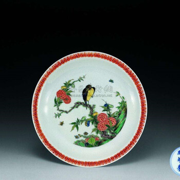 五彩花鳥(niǎo)盤(pán)近日快速拍賣報(bào)價(jià)