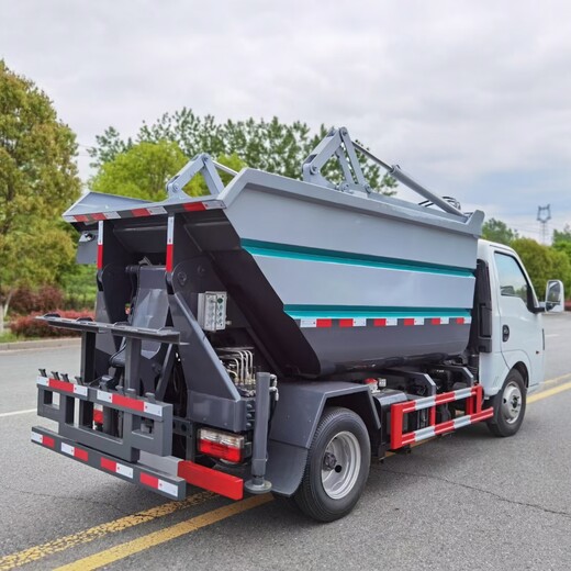 国六侧挂桶自装卸垃圾车摆臂式垃圾车小型垃圾清运车