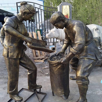 恒创雕塑农耕人物雕塑,衢州玻璃钢民俗文化雕塑园林景观摆件定制厂家