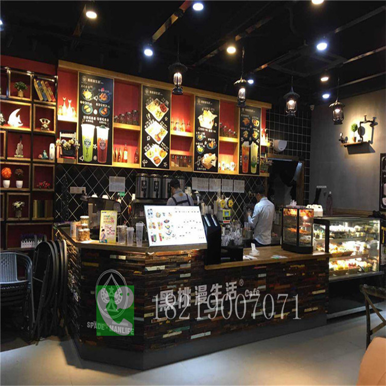 奶茶店吧台石景山益禾堂奶茶店吧台设计方案