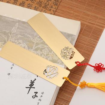 創(chuàng)意古風(fēng)禮品,純銅光板書簽,鍍24k書簽