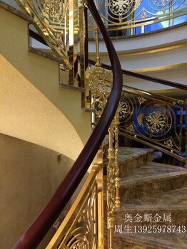 安徽时尚感的新时代镀金别墅楼梯护栏