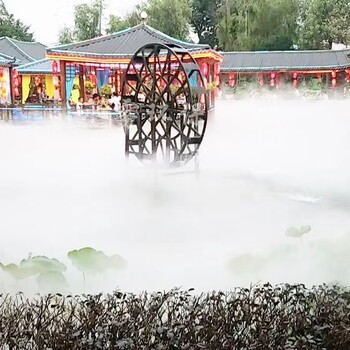 湖南株洲古鎮(zhèn)水霧造景降溫.大范圍降溫“不濕身的霧”-水霧環(huán)保科技