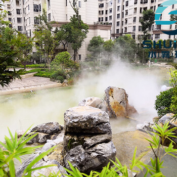 園林霧森系統(tǒng),售樓部霧森設(shè)備,展示區(qū)水景噴泉