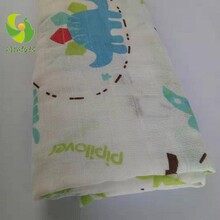泰安润棉纺织厂家直销婴幼儿服装用普梳全棉双层方格纱布印花布
