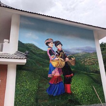 上海美丽新农村社区围墙围档户外文化墙墙绘设计长廊墙绘手绘上门