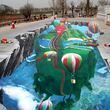 上海3D立体壁画寺庙手绘幼儿园游乐场喷绘文化墙美丽乡村墙绘上门