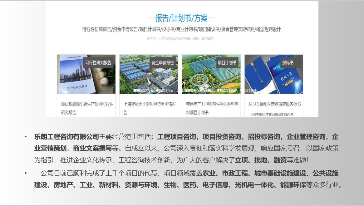 云南编写立项报告书、可行性报告的公司