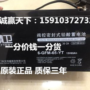 科华蓄电池6-GFM-65-YT精卫UPS电池12V65AH免维护铅酸蓄电池