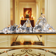 叶子假山雕塑树脂摆件酒店客厅玄关桌面装饰家居中国风透明艺术品