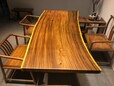 南美胡桃木怎么样办公室茶桌摆放效果图实木大板桌简约现代餐桌性价比最高